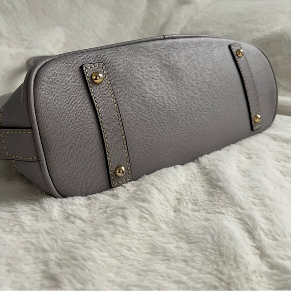 Grey Dooney & Bourke Saffiano Leather Zip Zip Satchel - Picture 6 of 11